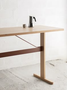 Passerelle High Table by HAY - Oak Tabletop with Oak Frame / Burgundy Red Crossbar Bouroullec Design, Danish Home, Study Room Design, High Top Tables, Erwan Bouroullec, Shaker Furniture, Hay Design, Doors Design, Table Farmhouse