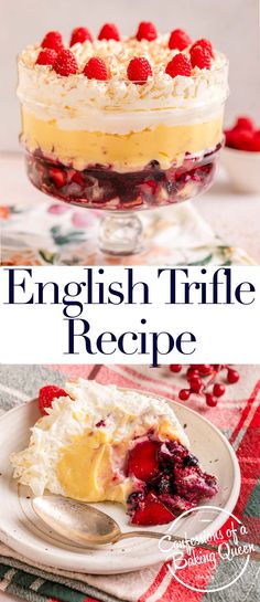 the english trifle recipe is ready to be eaten