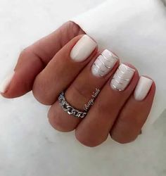 30 different white nail ideas to try in 2023 White Nail Ideas, Anniversary Nails, Glitter Toe Nails, White Summer Nails, Cruise Nails, White Gel Nails, Silver Nail Designs, White And Silver Nails, Nude Nail Designs