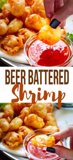 beer battered shrimp on a plate with ketchup