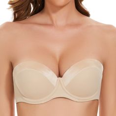 PRICES MAY VARY. It's standard US size, please check our size chart image for better fit Anti-slip: Made of skin-friendly and anti-slip material to keep the bra in place without straps Push Up- 3D Contour cup with Soft padding give you sexy cleavage and extra lift Detachable straps, Thick Padding, Four rows Three Hook & Eye, 3/4 Cup Suitable for daily use, off-shoulder or strapless dress of top, wedding dress, party, low-cut outfit, etc It's standard US size, please check our size chart image fo Push Up Strapless, Low Cut Outfit, Best Strapless Bra, Push Up Strapless Bra, Multiway Bra, Bra For Women, Push Up Pads, Everyday Bra, Loose Shirts