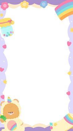 a cute teddy bear holding a rainbow heart in front of a blank paper with space for text