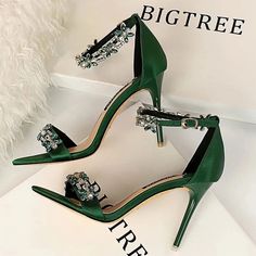 Summer Sandals Heels, Prom Elegant, Sandals Patterns, Rhinestone High Heels, Modern Sandals, Basic Heels