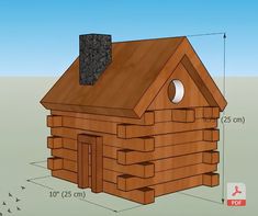 an image of a wooden house with measurements