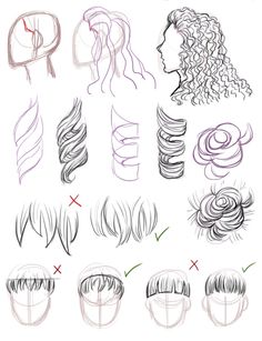 the different types of hair and how to draw them