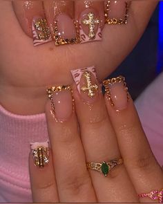 @toptierprincess Small Nail Designs, Duckie Nails, Acrylic Nails Simple, Cutesy Nails, Long Acrylic Nail, Long Acrylic Nail Designs, Simple Acrylic