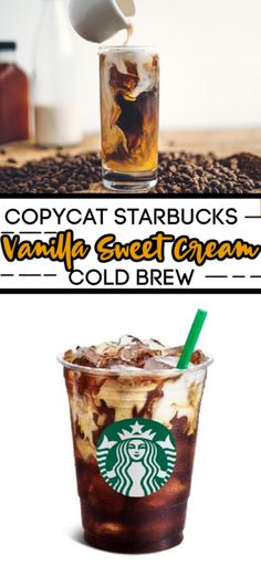 starbucks iced coffee with vanilla ice cream and cold brew