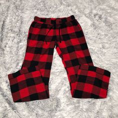 Nwot Red Flannel Adjustable Strings Size: Xsmall Flannel Pj Pants, Red And Black Flannel, Red Flannel, Pj Pants, Pants Color, Women's Intimates, Black Red, Pajamas, Black And Red