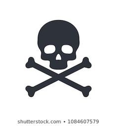 a skull and crossbones icon on a white background