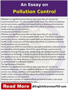 an article about pollution control in english with the caption's text below it