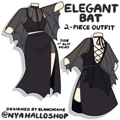 the design for an elegant bat costume