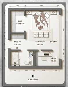 the floor plan for a bathroom and living room