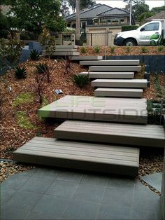 a set of steps leading up to a house