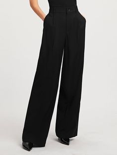 Comfy Everyday High-waisted Wide-leg Pants | Ahaselected Quiet Luxury Style, Aha Moment, Formal Chic, Straight Cut Pants, Everyday Pants, Stylish Winter Outfits, High Waist Wide Leg Pants, Wide Leg Sweatpants, Style Formal