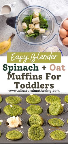 easy blender spinach and oat muffins for toddlers to make