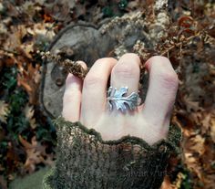 Have you ever picked a beautiful leaf and wrapped it around your finger as a ring? This elegantly intricate leaf ring is hand formed from real leaves that I have chosen from my garden. The natural lacy beauty of this leaf is captured in silver, and each one is unique just like the leaves they are made from. Wear this beautiful woodland leaf ring to show your love of nature! This made-to-order ring is lovingly hand formed just for you, which makes each ring entirely unique and one of a kind. All Forest Ring, Botanical Ring, Leaves Ring, Real Leaf, Real Leaves, Londonderry, Nature Ring, Leaf Ring, Oak Leaf