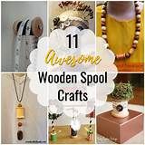 11 awesome wooden spool crafts with text overlay that reads 11 awesome wooden spool crafts