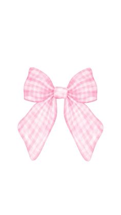 a pink gingham bow on a white background