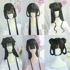 Japanese Hairstyles Women, Chinese Hairstyle Drawing Reference, Chinese Hairstyle Women, Red Spider Lily Hairpin, Chinese Women Hairstyles, Chinese Hairstyle Drawing, Gacha Black Hairstyles, Hair Styles Chinese, Japan Hairstyle Woman