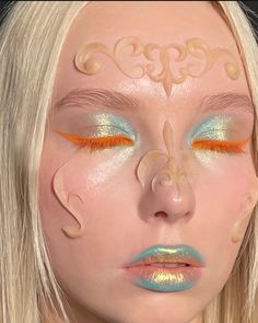 Stained Glass Makeup, Unconventional Makeup, Glass Makeup, Funky Makeup, Flower Makeup, Bright Makeup, Graphic Makeup, Special Effects Makeup, Fantasy Makeup