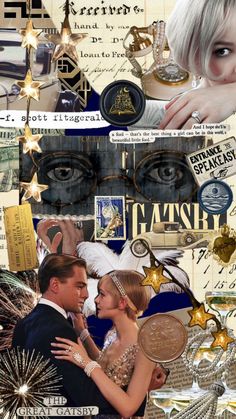 a collage of photos with different types of things in the background, including an image of a man and woman