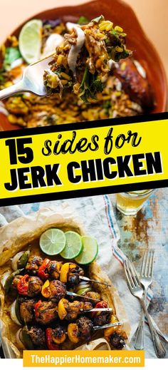 the cover of 15 sides for jerk chicken