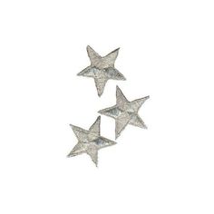 three metal stars on a white background