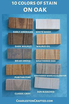 the different types of stain on oak are shown in this article, which shows how to use