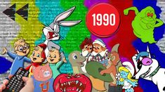 cartoon characters are depicted in front of an image with the year 1950 written on it