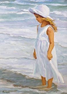 ALL ALONE by JOYCE NORWOOD Oil ~ 40 x 30 E Card, Kids Portraits, Pictures To Paint, Beach Art, Figure Painting, Painting Inspiration