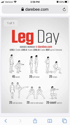 the poster shows how to do leg day