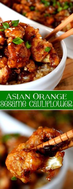 Sesame Cauliflower, Cauliflowers, Mapo Tofu, Meatless Recipes, Vegan Asian, Lord Byron, Sesame Chicken, T Love, Cauliflower Recipes