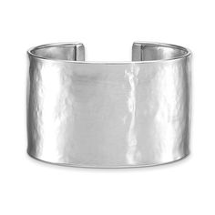 Make an impression with the bold look of this flat hammered cuff bracelet. Sterling silver Hammered, polished finish 37.0mm width 7.0 inches in circumference The cuff style is easy to wear and fits most wrists Hammered Cuff Bracelet, Earth Energy, Water Energy, Hammered Silver, Cuff Bangles, Cuff Bracelet, Jewelry Bracelets, Bangles, Cuff