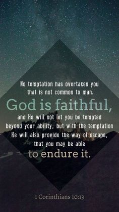 an image with the words god is faithful