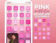 the pink app is displayed on an iphone