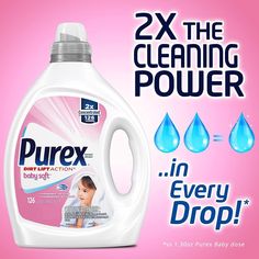 two bottles of purex disinfectant on pink background