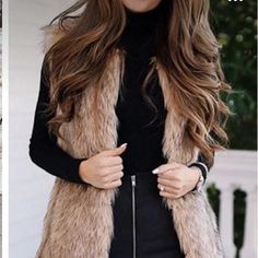 Brand New Boutique Item S 4-6 M 8-10 L 10-12 Fur Vest Outfits, Vest Outfit, 90's Fashion, Outfit Trends, Faux Fur Vests, Sleeveless Jacket, Fur Vest, Mode Inspiration, Winter Fashion Outfits