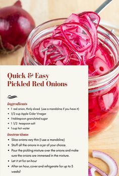 an image of pickled onions in a jar with instructions on how to cut them