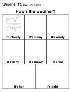 the weather worksheet for kids to learn how it's sunny and cold