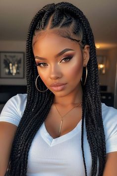 #haircolor #hairstyle #hairideas #hair #Ombrégreyhair #colorfullhairs Long Braided Hairstyles, Crochet Hairstyles, Hair Dyed, Cut Hairstyles, Braided Cornrow Hairstyles, Protective Hairstyles Braids, Box Braid