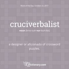 a crossword puzzle with the words crucverballist in white on it