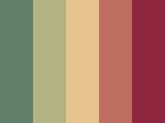 the color palette is in shades of red, green and yellow with an orange stripe