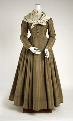 Ensemble: ca. 1870, American, silk, wool. 1800s Clothing, 19th Century Dress, 1870s Fashion, Victorian Dresses, 19th Century Clothing, 1800s Fashion, Victorian Costume