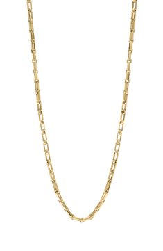 Perfect to layer or wear solo, this rectangular chain necklace is crafted from 14-karat yellow gold for elegant shine. 22" length; 0.11" width Lobster clasp closure 14k gold Made in the USA Nordstrom Rack, Womens Jewelry Necklace, Chain Necklace, Jewelry Necklace Pendant, Nordstrom, Yellow Gold, Jewelry Necklaces, Women Jewelry, Yellow