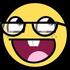 an emoticive smiley face wearing glasses