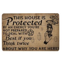 Ohaprints-Doormat-Outdoor-Indoor-Witch-This-House-Is-Protected-By-An-Energy-You'Re-Not-Prepared-Rubber-Door-Mat-1771-18'' x 30'' Front Porch Rugs, Wine Door Mat, Porch Rugs, Porch Rug, Indoor Door Mats, Indoor Doors, Funny Doormats, Front Door Mats, Non Slip Flooring