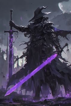 Blades In The Dark Aesthetic, Purple Knight, Anime Knight, Warrior Concept Art, Dark Fantasy Artwork, Super Powers Art, Shadow Warrior, 다크 판타지, Dark Pictures