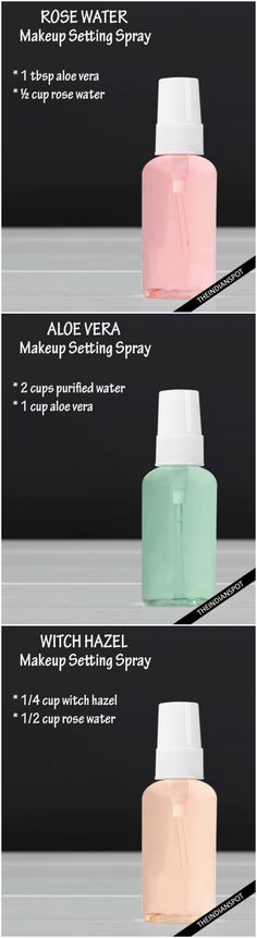 DIY 3 Natural Makeup setting Spray for long lasting and flawless makeup Makeup Tutorial Foundation Flawless Face, Make Up Spray, Diy Natural Makeup, Diy Makeup Setting Spray, Weird Products, Diy Makeup Recipe, Makeup Tips Eyeshadow, Inexpensive Makeup, Diy Masks