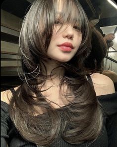 Long Layered Shag Haircut With Bangs, Octopus Haircut, Inspo Makeup, Hair Aesthetic, Hair Stylies, Haircuts Straight Hair, Dye My Hair, Hair Inspiration Color, Cut My Hair