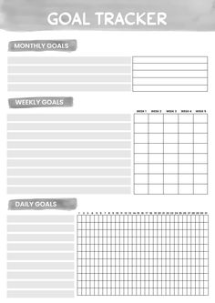 a goal tracker is shown in the middle of a page with numbers and times on it